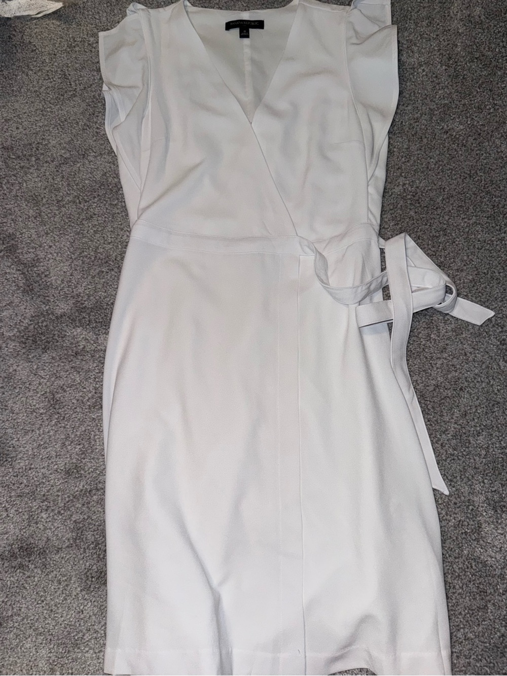 Banana Republic White Wrap Midi Dress with Tie